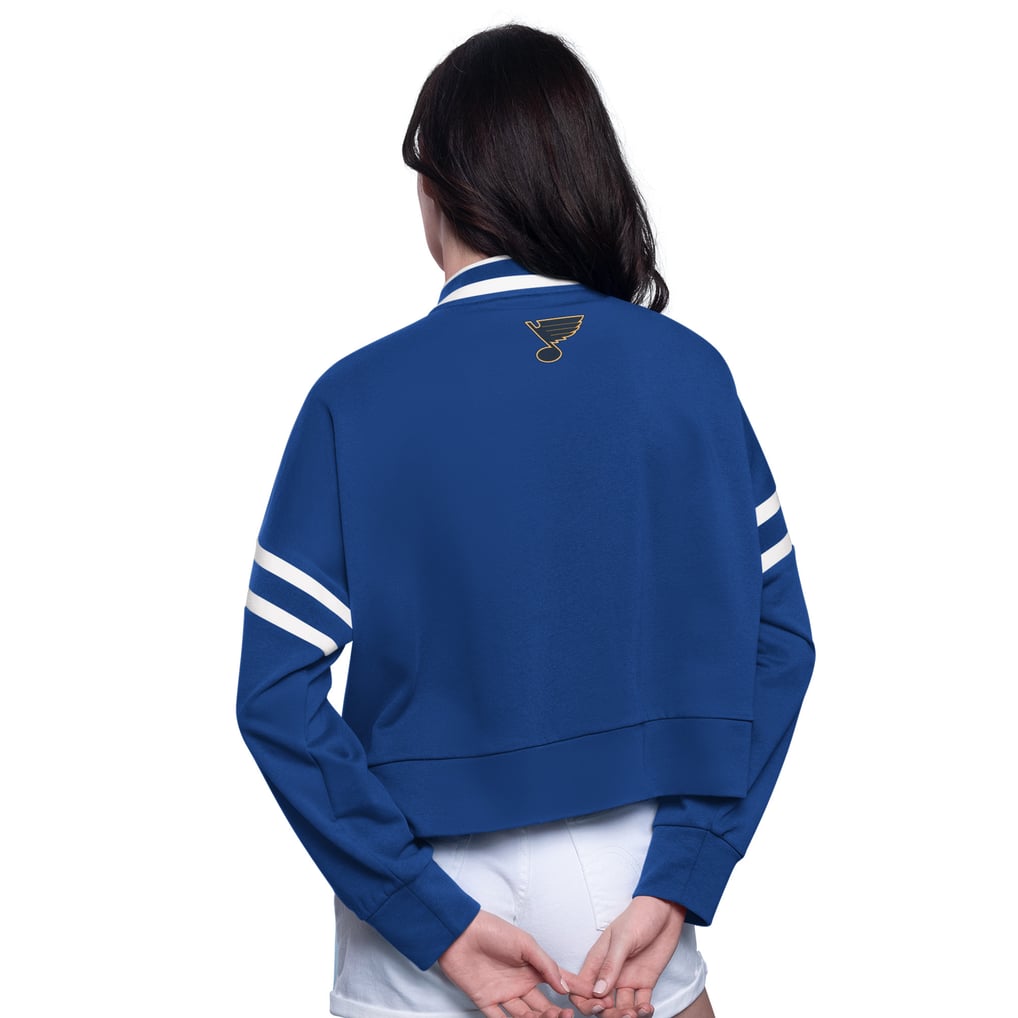  St. Louis Blues Starter Women's Power Play Cropped Pullover Sweatshirt - Blue